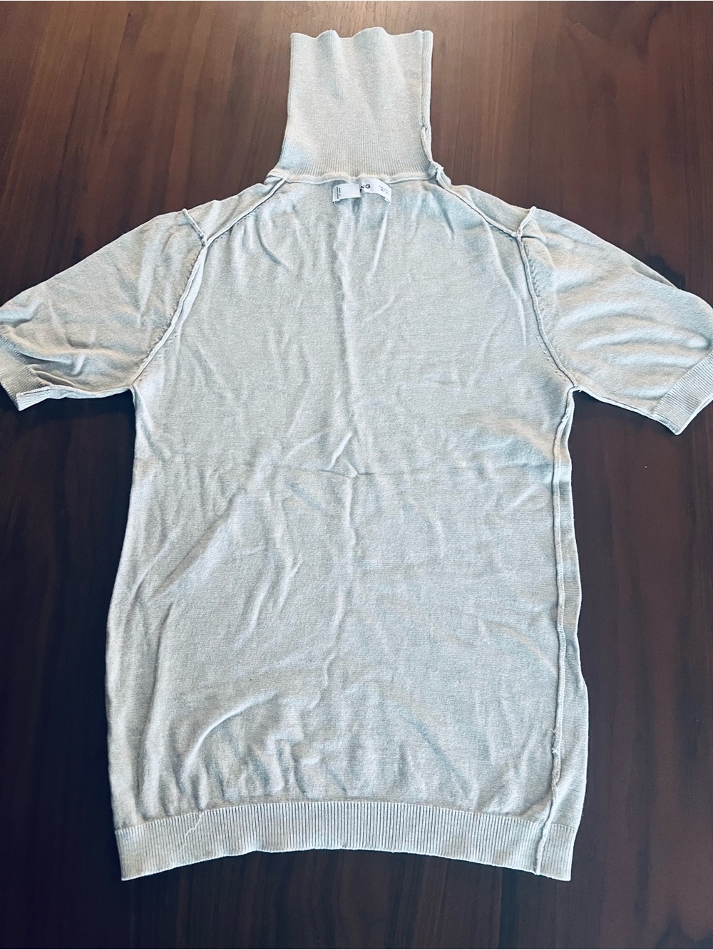 Women's light cream/beige Short-Sleeve Turtleneck Sweater